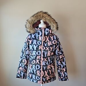 Roxy Kids American Pie Jacket-Big Kids-True Black Sunbeam Lettering